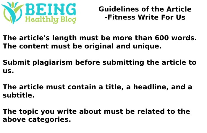 Guidelines of the Article -Fitness Write For Us