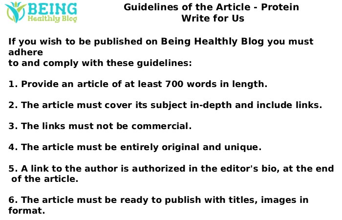Guidelines of the Article - Protein Write for Us
