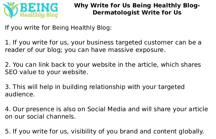 Why Write for Us Being Healthly Blog- Dermatologist Write for Us